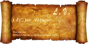 Lájer Vilmos névjegykártya